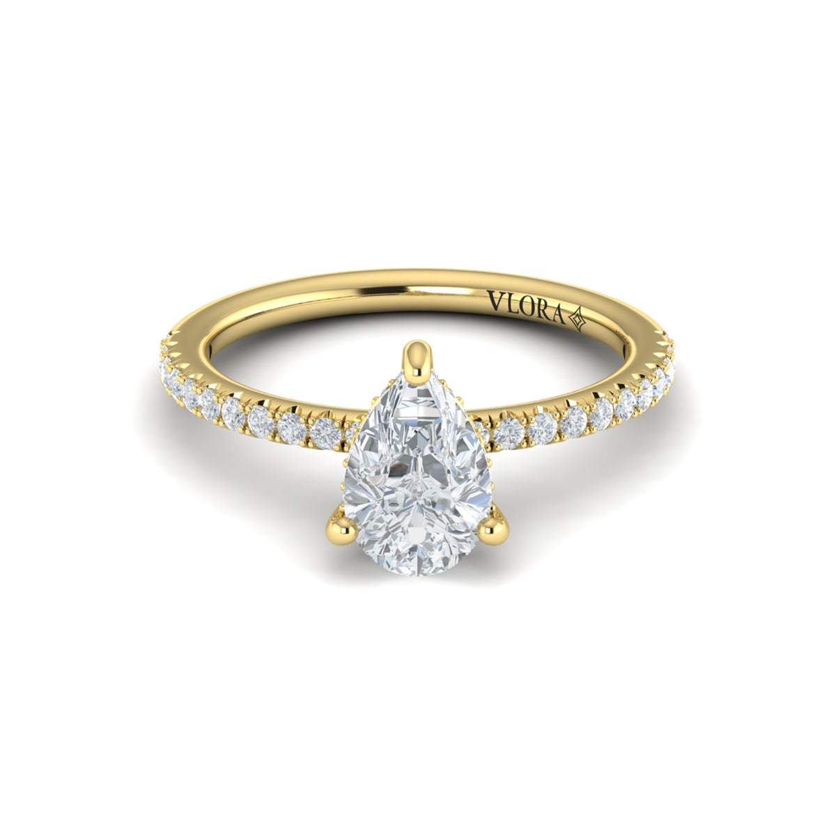 Sincerely, Springer's Engagement Ring Sincerely Springer's 18k Yellow Gold Pear Mounting with Hidden Halo