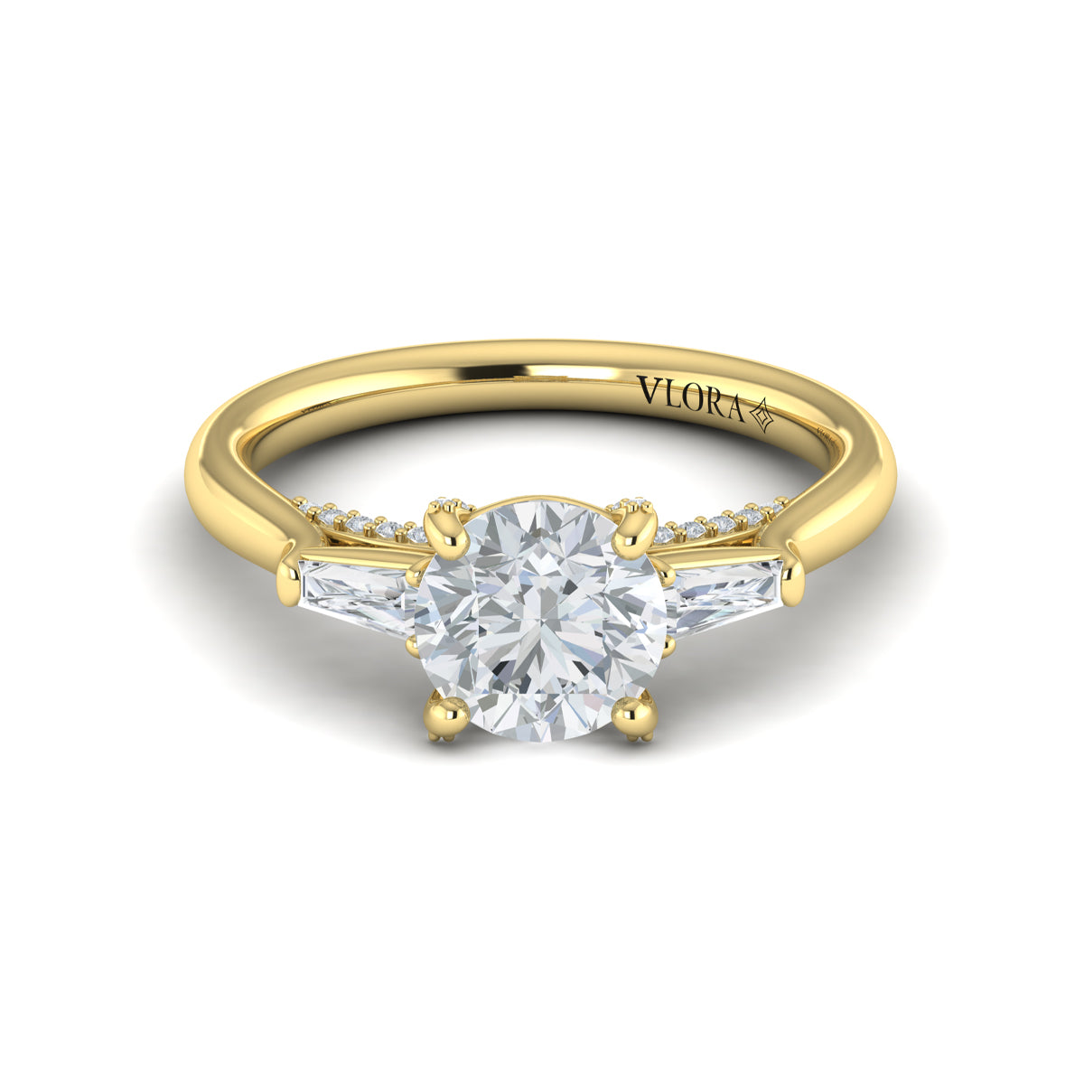 Sincerely, Springer's Engagement Ring Sincerely Springer's 18K Yellow Gold Round Three-Stone Engagement Ring Style Mounting