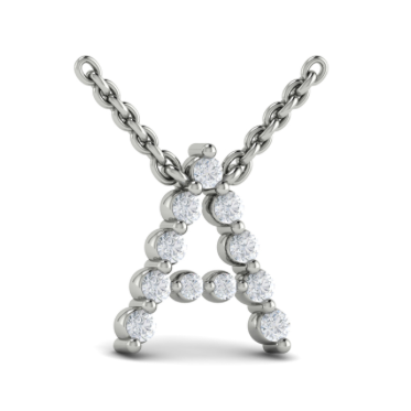 Sincerely, Springer's Necklaces and Pendants Sincerely, Springer's by Vlora 14k White Gold Diamond Alphabet Pendant "A" Necklace