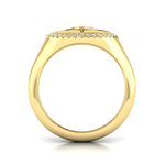 Sincerely, Springer's Ring Sincerely Springer's by Vlora 14k Yellow Gold Center Starburst Diamond and Bezel Signet Ring