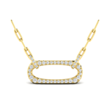 Sincerely, Springer's Necklaces and Pendants Sincerely, Springer's by Vlora 14k Yellow Gold Diamond Accent East West Open Oval Link Necklace