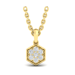 Sincerely, Springer's Necklaces and Pendants Sincerely, Springer's by Vlora 14k Yellow Gold Diamond Cluster Honeycomb Pendant Necklace