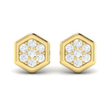 Sincerely, Springer's Earrings Sincerely Springer's by Vlora 14k Yellow Gold Diamond Cluster Honeycomb Stud Earrings