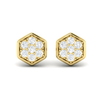 Sincerely, Springer's Earrings Sincerely Springer's by Vlora 14k Yellow Gold Diamond Cluster Honeycomb Stud Earrings