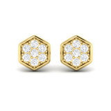 Sincerely, Springer's Earrings Sincerely Springer's by Vlora 14k Yellow Gold Diamond Cluster Honeycomb Stud Earrings