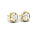 Sincerely, Springer's Earrings Sincerely Springer's by Vlora 14k Yellow Gold Diamond Cluster Honeycomb Stud Earrings