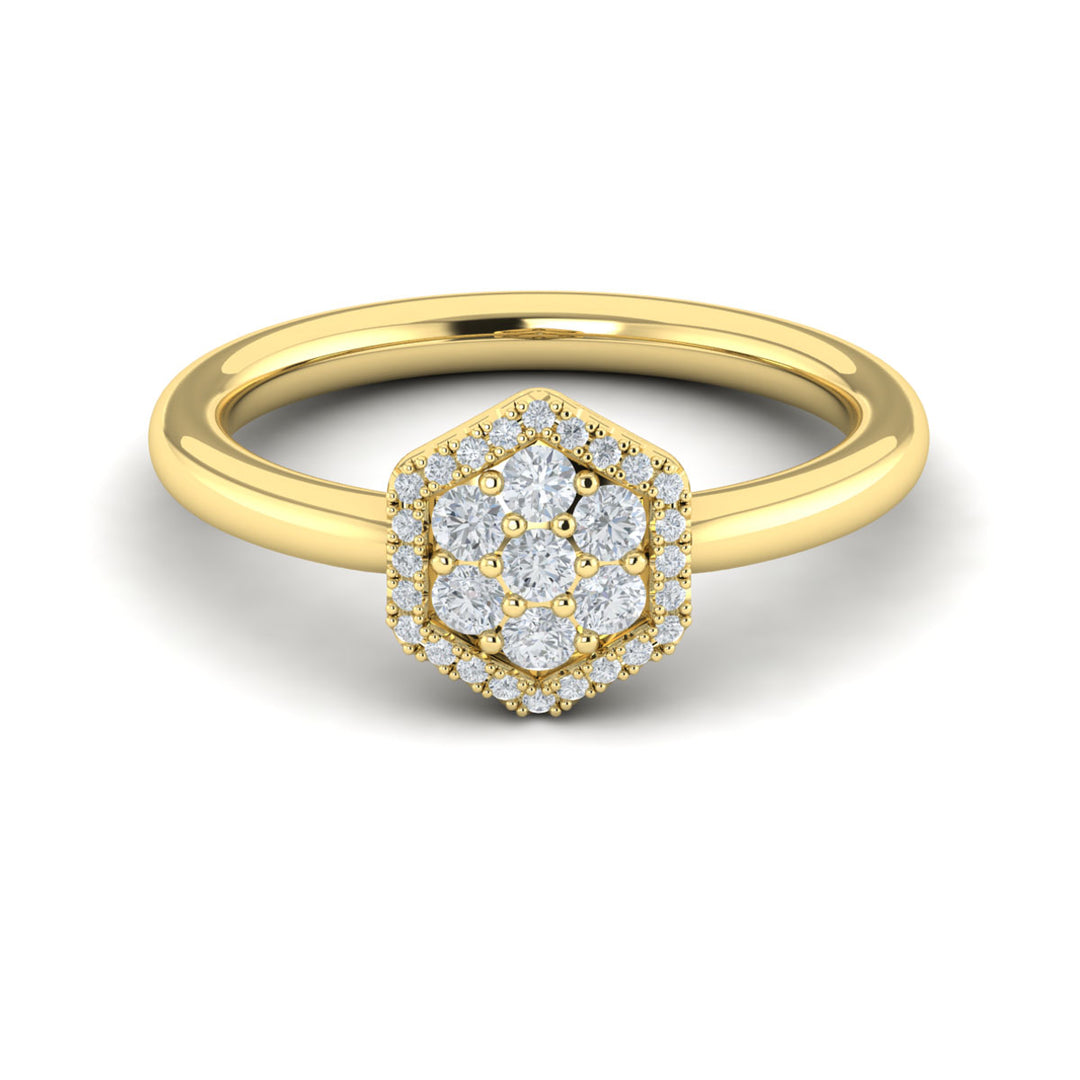 Sincerely, Springer's Ring Sincerely Springer's by Vlora 14k Yellow Gold Diamond Cluster Single Honeycomb Ring