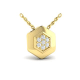 Sincerely, Springer's Necklaces and Pendants Sincerely, Springer's by Vlora 14k Yellow Gold Diamond Honeycomb Pendant Necklace