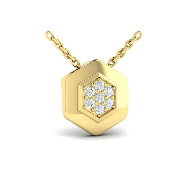 Sincerely, Springer's Necklaces and Pendants Sincerely, Springer's by Vlora 14k Yellow Gold Diamond Honeycomb Pendant Necklace