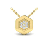 Sincerely, Springer's Necklaces and Pendants Sincerely, Springer's by Vlora 14k Yellow Gold Diamond Honeycomb Pendant Necklace