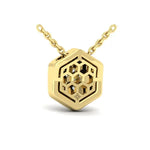 Sincerely, Springer's Necklaces and Pendants Sincerely, Springer's by Vlora 14k Yellow Gold Diamond Honeycomb Pendant Necklace