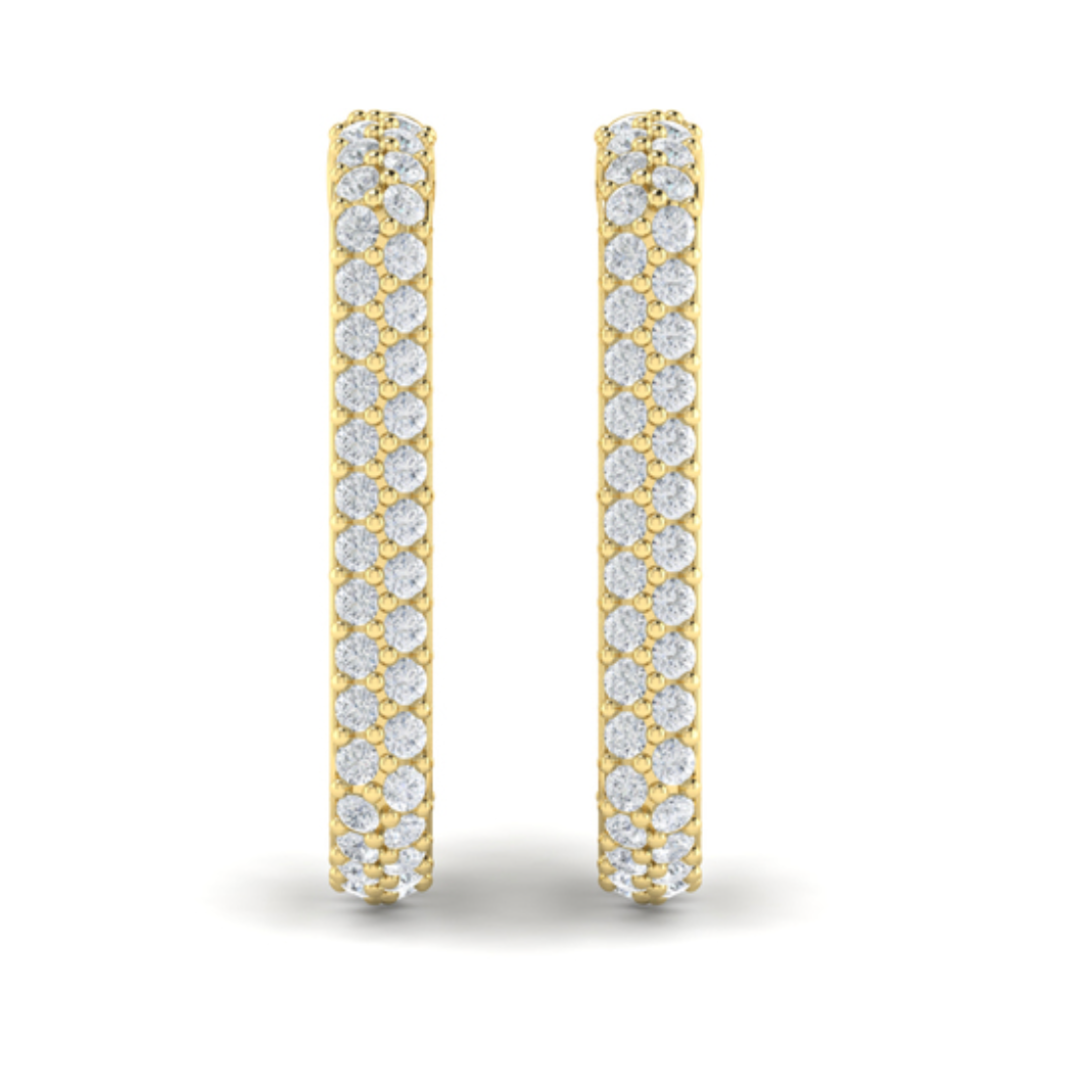 Sincerely, Springer's Earrings Sincerely Springer's by Vlora 14k Yellow Gold Diamond North South Open Oval Link Earrings