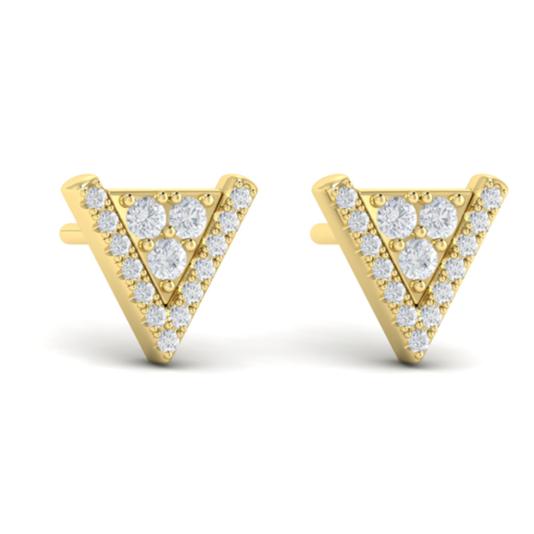 Sincerely, Springer's Earrings Sincerely Springer's by Vlora 14k Yellow Gold Diamond Trinity Stud Earrings