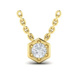 Sincerely, Springer's Necklaces and Pendants Sincerely, Springer's by Vlora 14k Yellow Gold Single Diamond Honeycomb Pendant Necklace