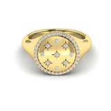 Sincerely, Springer's Ring Sincerely Springer's by Vlora 14k Yellow Gold Star Diamond and Bezel Signet Ring