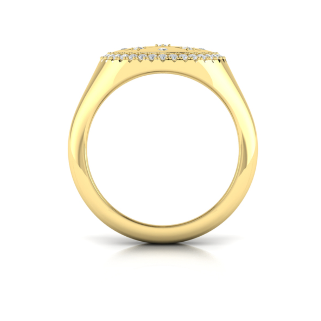 Sincerely, Springer's Ring Sincerely Springer's by Vlora 14k Yellow Gold Star Diamond and Bezel Signet Ring