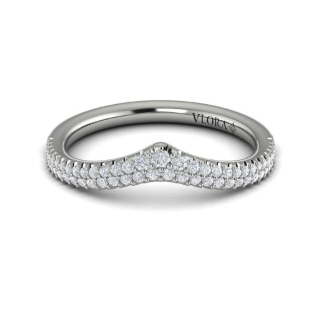 Sincerely, Springer's Wedding Band Sincerely, Springer's by Vlora 18k White Gold Round Diamond Contour Band