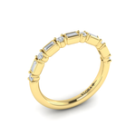 Sincerely, Springer's Wedding Band Sincerely, Springer's by Vlora 18k Yellow Gold Alternating Round and Baguette Diamond Band -0.28ctw