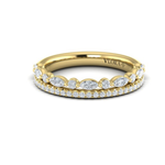 Sincerely, Springer's Wedding Band Sincerely, Springer's by Vlora 18k Yellow Gold Marquise and Round Diamond Split Shank Band - 0.60ctw