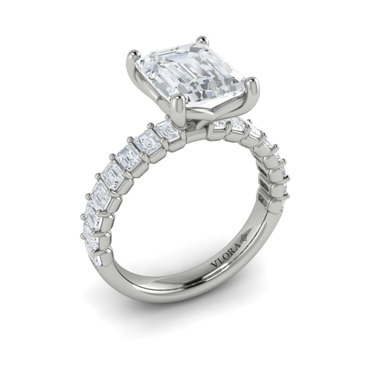 Sincerely, Springer's Engagement Ring Sincerely Springer's Platinum Emerald Cut Engagement Ring Mounting