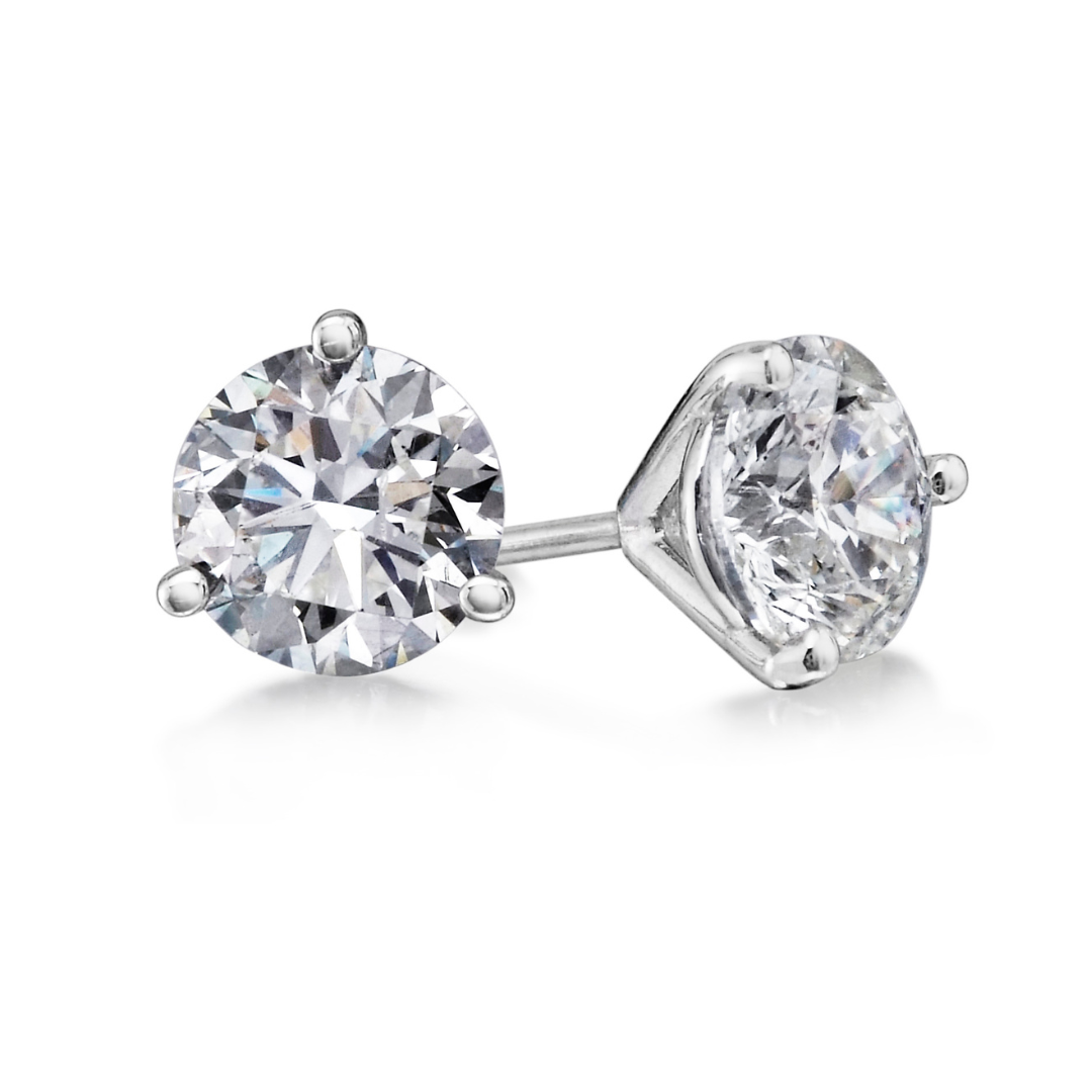 Sincerely, Springer's Earring Sincerely, Springer's White Gold Three-Prong Martini Diamond Stud Earrings