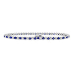 Springer's Bracelet 18k White Gold Mark Henry Alternating Sapphire and Diamond Tennis Bracelet