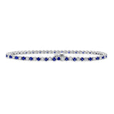 Springer's Bracelet 18k White Gold Mark Henry Alternating Sapphire and Diamond Tennis Bracelet