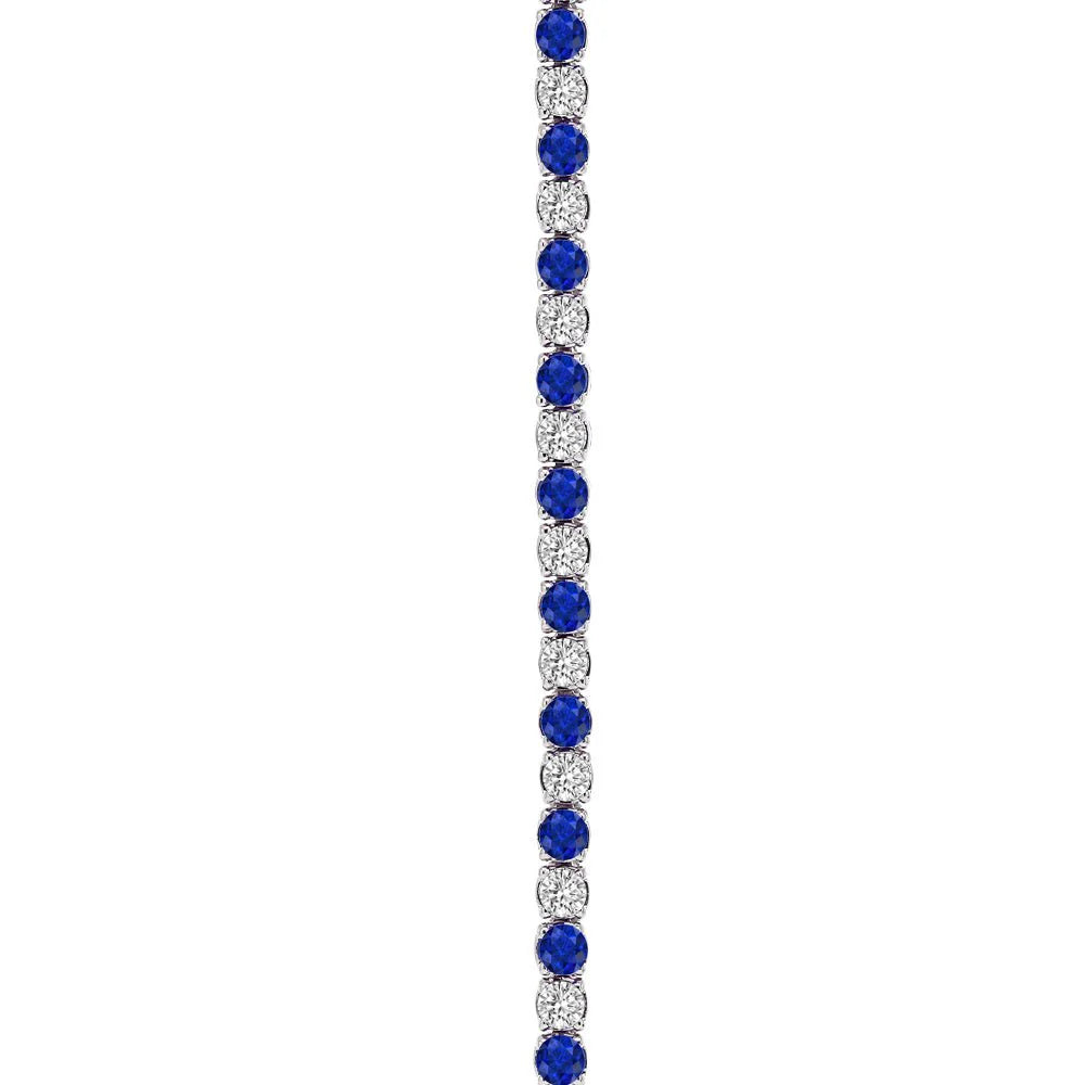 Springer's Bracelet 18k White Gold Mark Henry Alternating Sapphire and Diamond Tennis Bracelet