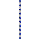 Springer's Bracelet 18k White Gold Mark Henry Alternating Sapphire and Diamond Tennis Bracelet