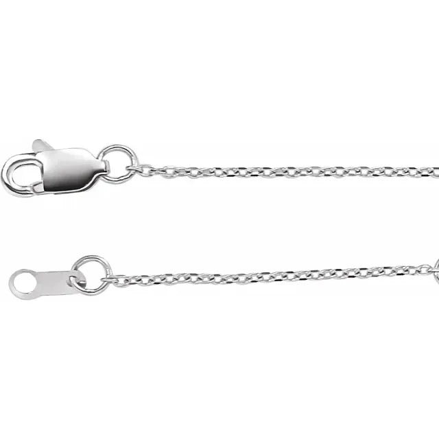 Springer's Collection Necklaces and Pendants 14k White Gold 16-18" Diamond-Cut Cable Chain