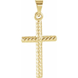 Springer's Collection Necklaces and Pendants Intricate Twisted 14k Yellow Gold Cross Pendant