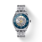 Tissot Watch Tissot Chemin Des Tourelles Skeleton Wristwatch, Blue Dial, 39mm (T1398361104800)