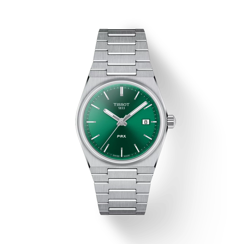 Tissot Watch Tissot PRX Wristwatch, Green Index Dial, 35mm (T1372101108100)