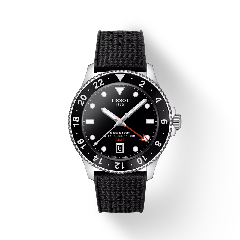 Tissot Watch Tissot Seastar 1000 Quartz GMT, Black Dial, 40mm (T1208521705100)