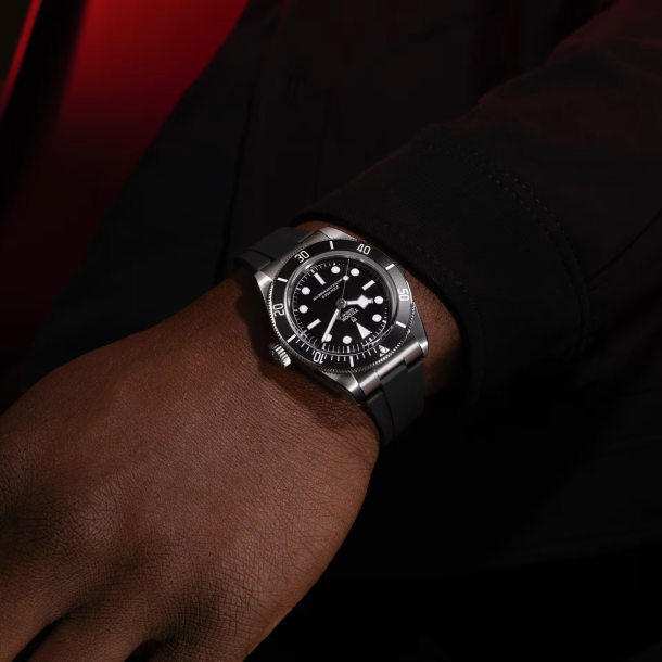 TUDOR Watch TUDOR Black Bay 41mm Case, Black Dial, Black Rubber Bracelet (M7941A1A0U-0002)