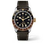 TUDOR Watch TUDOR Black Bay GMT S&G 41mm Case, Black Dial, Brown Leather Bracelet (M79833MN-0003)