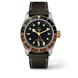 TUDOR Watch TUDOR Black Bay GMT S&G 41mm Case, Black Dial, Brown Leather Bracelet (M79833MN-0003)