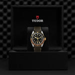 TUDOR Watch TUDOR Black Bay GMT S&G 41mm Case, Black Dial, Brown Leather Bracelet (M79833MN-0003)