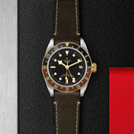 TUDOR Watch TUDOR Black Bay GMT S&G 41mm Case, Black Dial, Brown Leather Bracelet (M79833MN-0003)