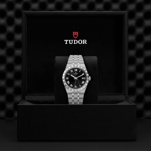 TUDOR Watch TUDOR Royal 38mm Case, Black Dial, Steel Bracelet (M28500-0003)