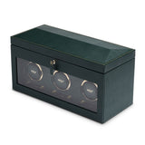 WOLF Designs Watch Winder WOLF British Racing Triple Watch Winder with Storage - Green