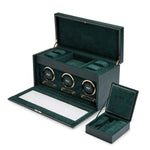 WOLF Designs Watch Winder WOLF British Racing Triple Watch Winder with Storage - Green