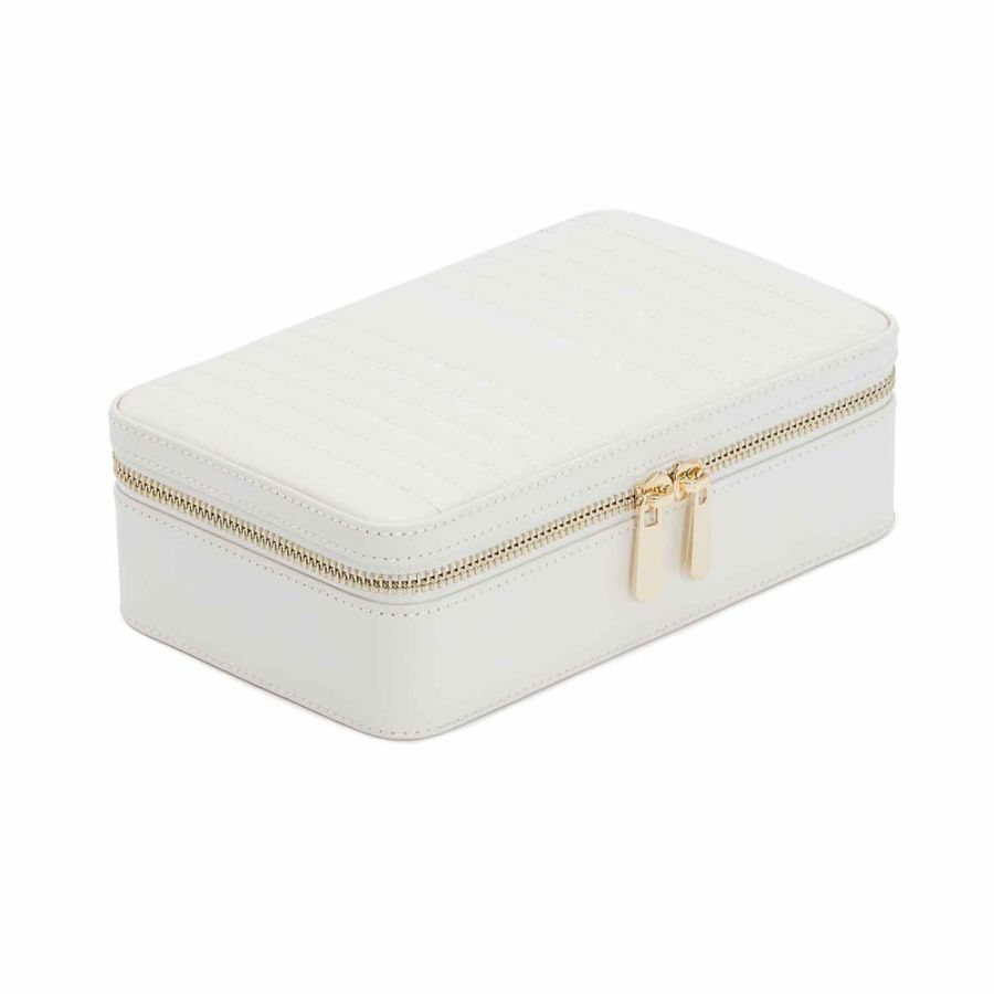 WOLF Designs Jewelry Cases Wolf Maria Medium Zip Case - White