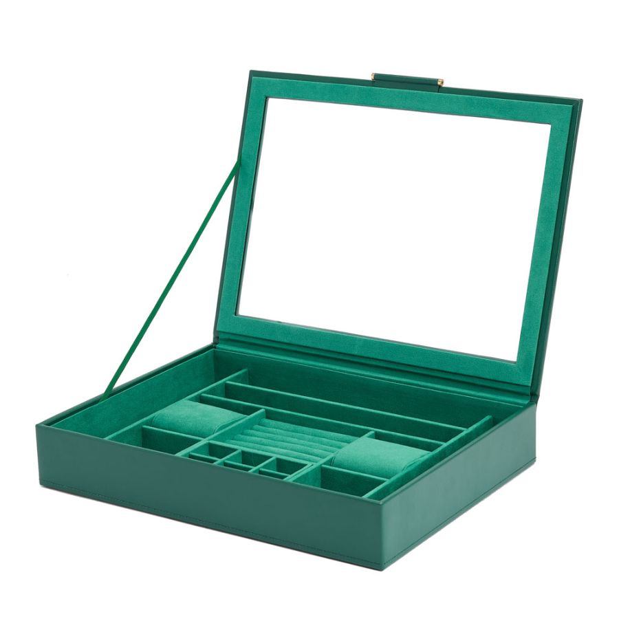 WOLF Designs Jewelry Cases Wolf Sophia Jewelry Box with Window - Forest Green