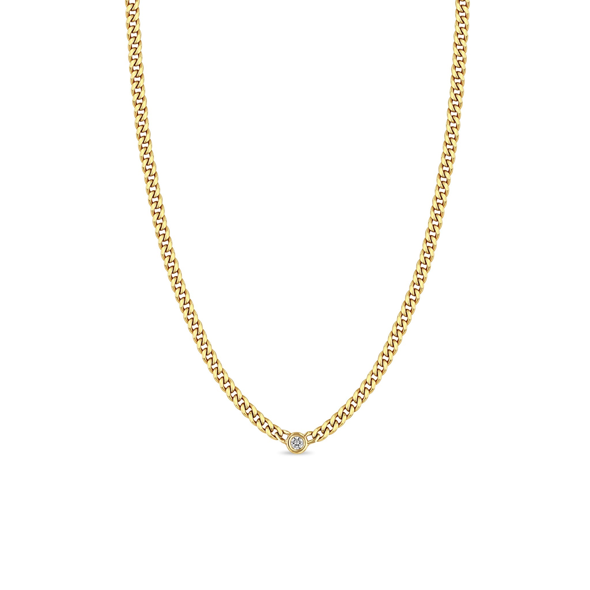 Zoe Chicco Necklaces and Pendants Zoë Chicco 14K Yellow Gold Curb Chain Diamond Necklace