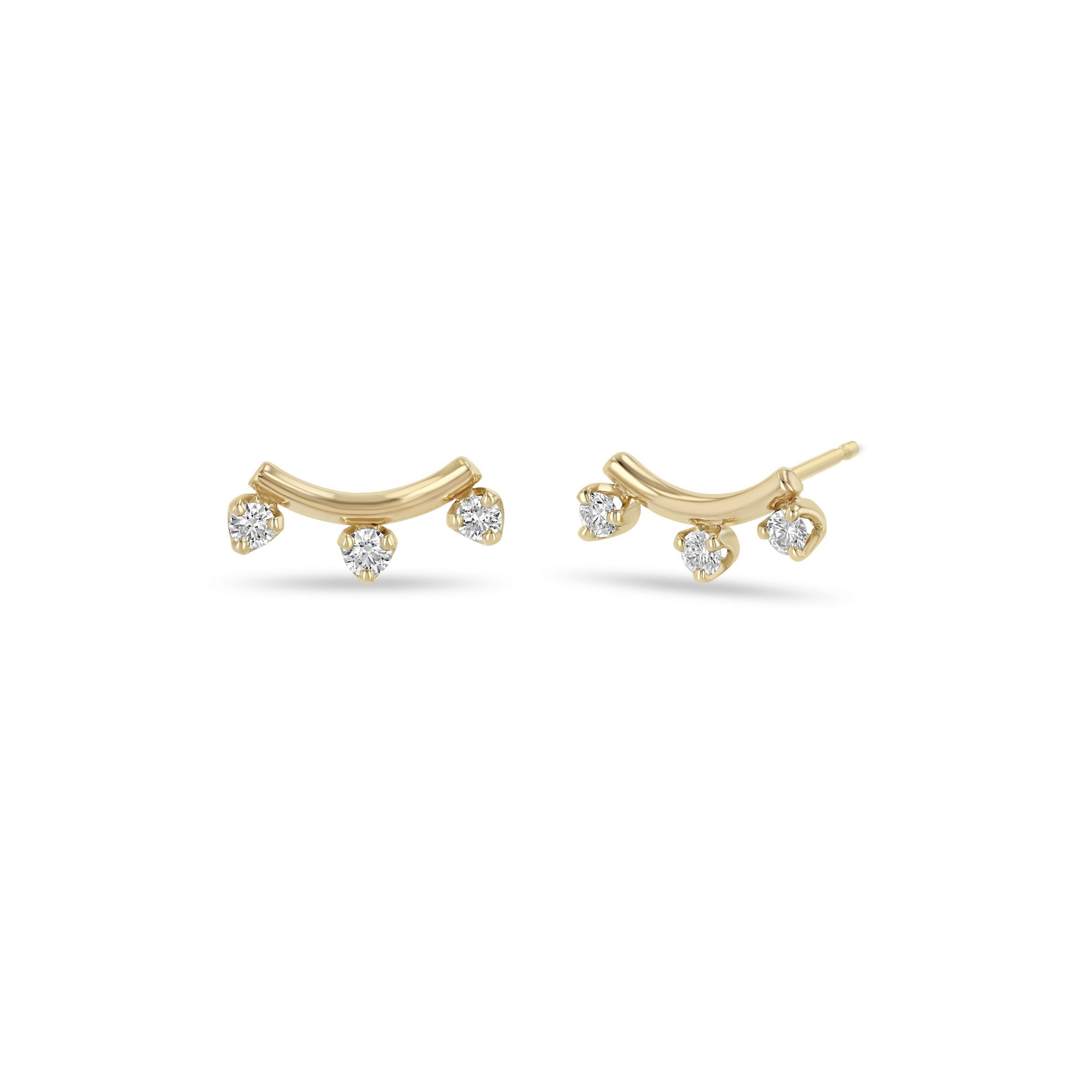 Zoe Chicco Earrings Zoë Chicco 14K Yellow Gold Diamond Arc Stud Earrings