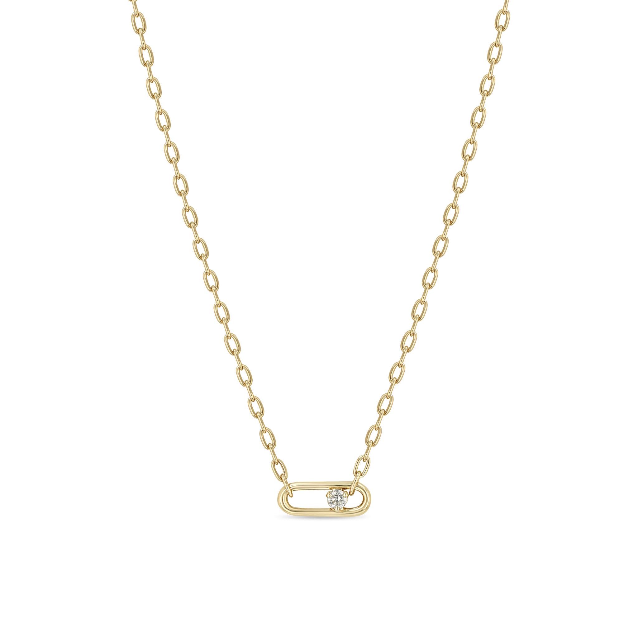 Zoe Chicco Necklaces and Pendants Zoë Chicco 14K Yellow Gold Diamond Paperclip Link Chain Necklace