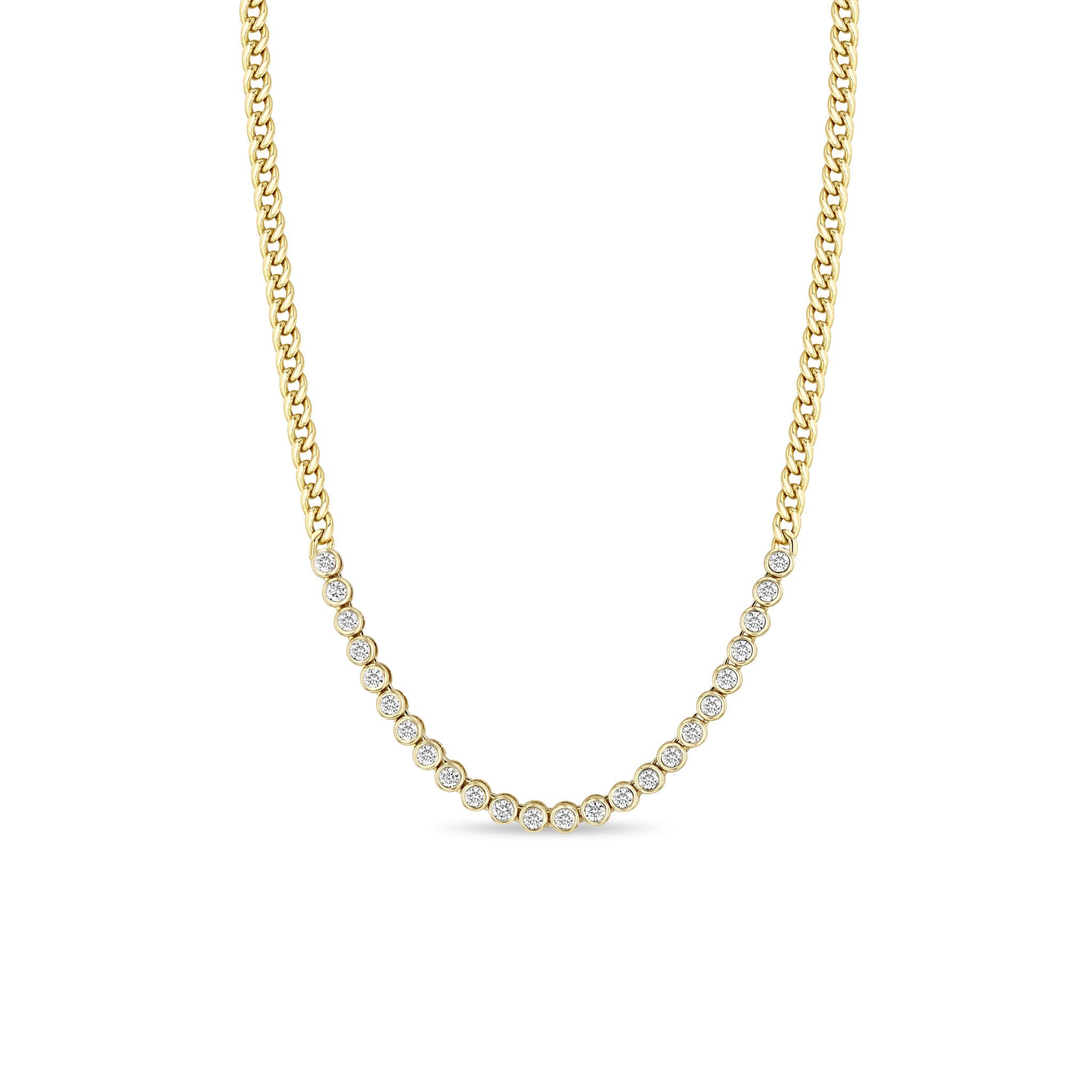 Zoe Chicco Necklaces and Pendants Zoë Chicco 14K Yellow Gold Diamond Tennis Station Necklace