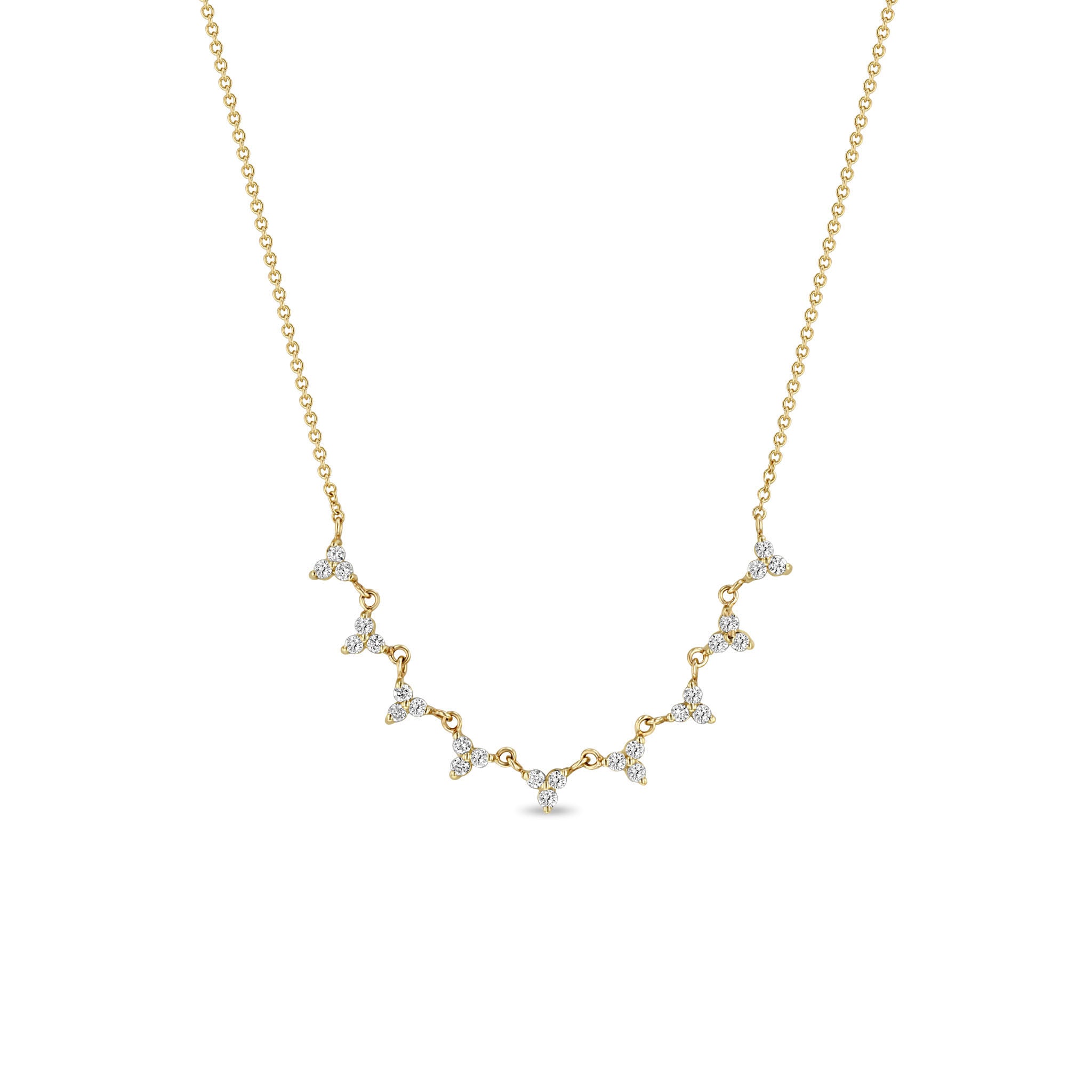 Zoe Chicco Necklaces and Pendants Zoë Chicco 14K Yellow Gold Diamond Trio Necklace