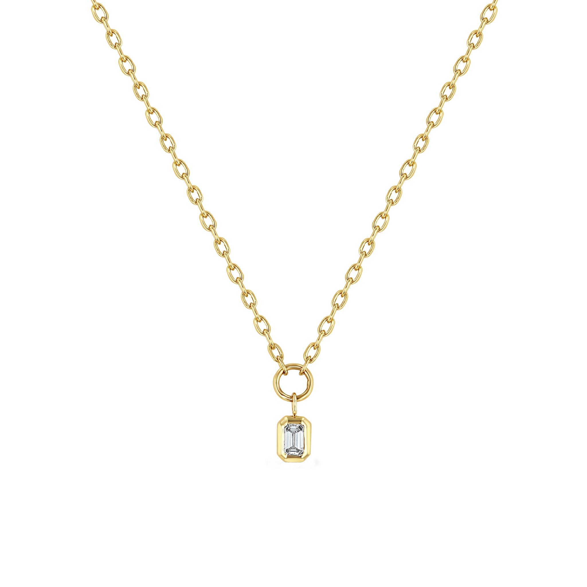 Zoe Chicco Necklaces and Pendants Zoë Chicco 14k Yellow Gold Emerald Cut Diamond Necklace